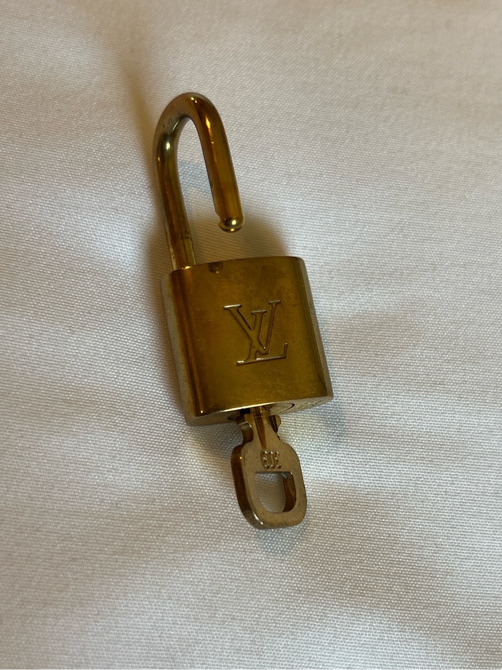 Authentic Louis Vuitton Lock & Key #303 Gold Brass Padlock